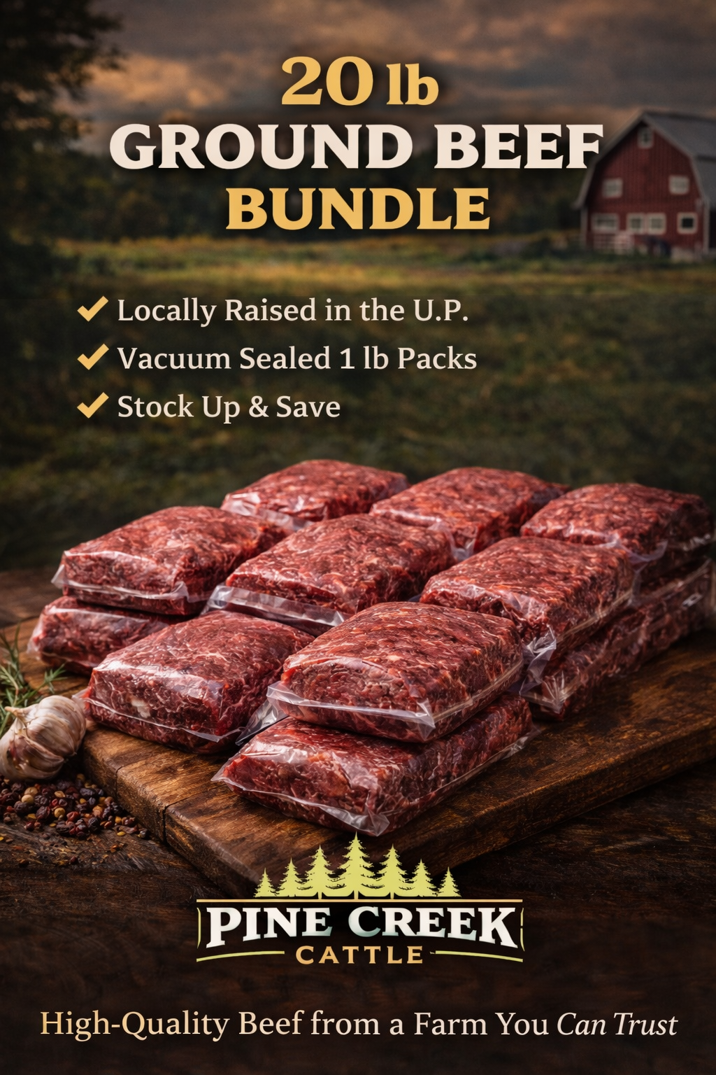 20 lbs Premium Ground Beef